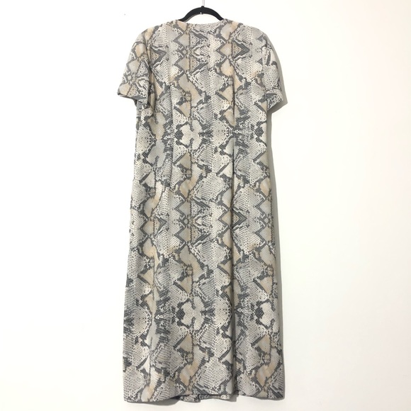 Donated- Vintage Python snake print button front midi dress Large - Picture 6 of 11